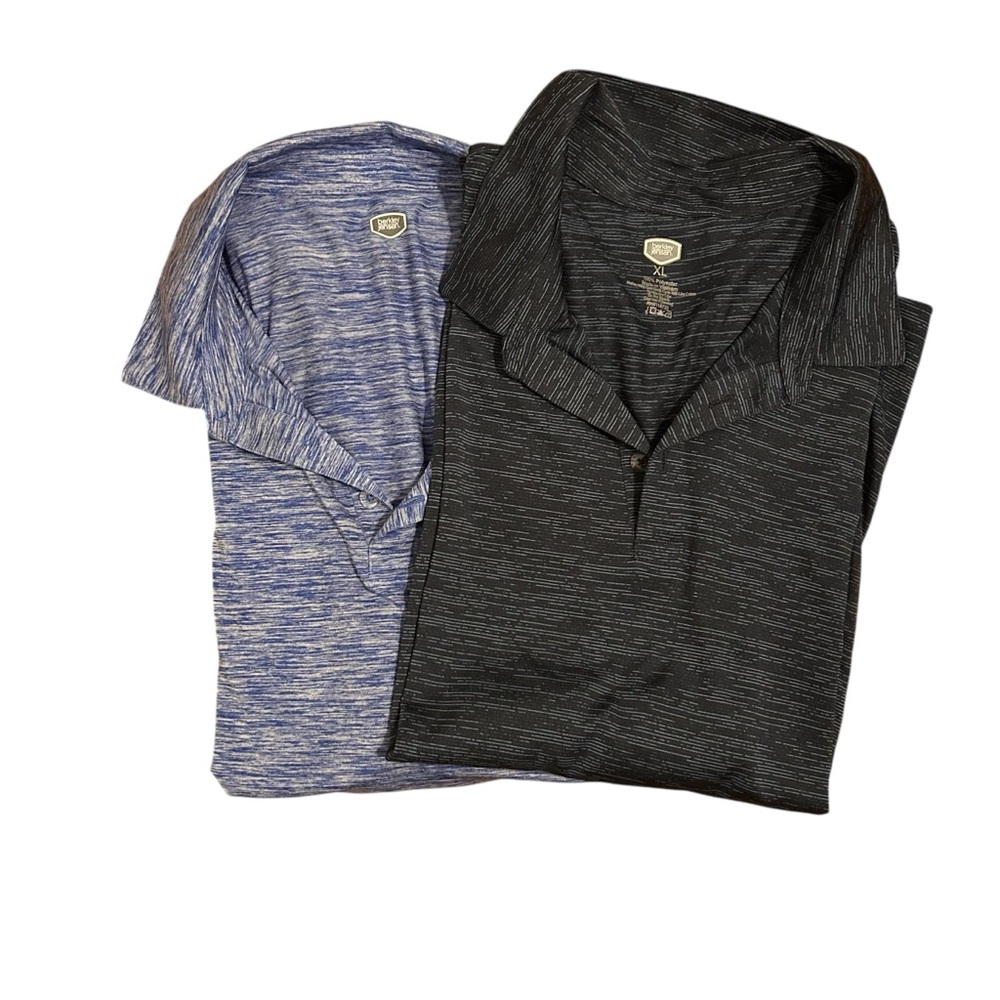 EUC-Lot (2) Berkley Jensen Mens Golf Shirts Blue -Size XL